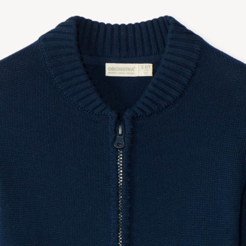 Gilet en tricot uni zippé garçon 