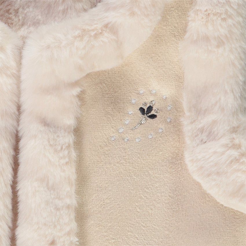 Gilet sans manches effet daim en fausse fourrure pour bébé fille 