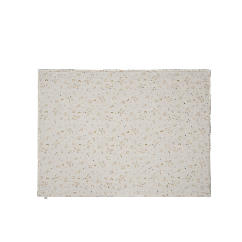 Couverture double face sherpa/gaze 80 x 110 cm Little Deer 