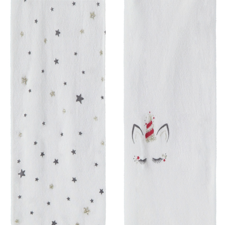 Lot de 2 collants fins imprimé étoiles et licorne pour bébé fille 