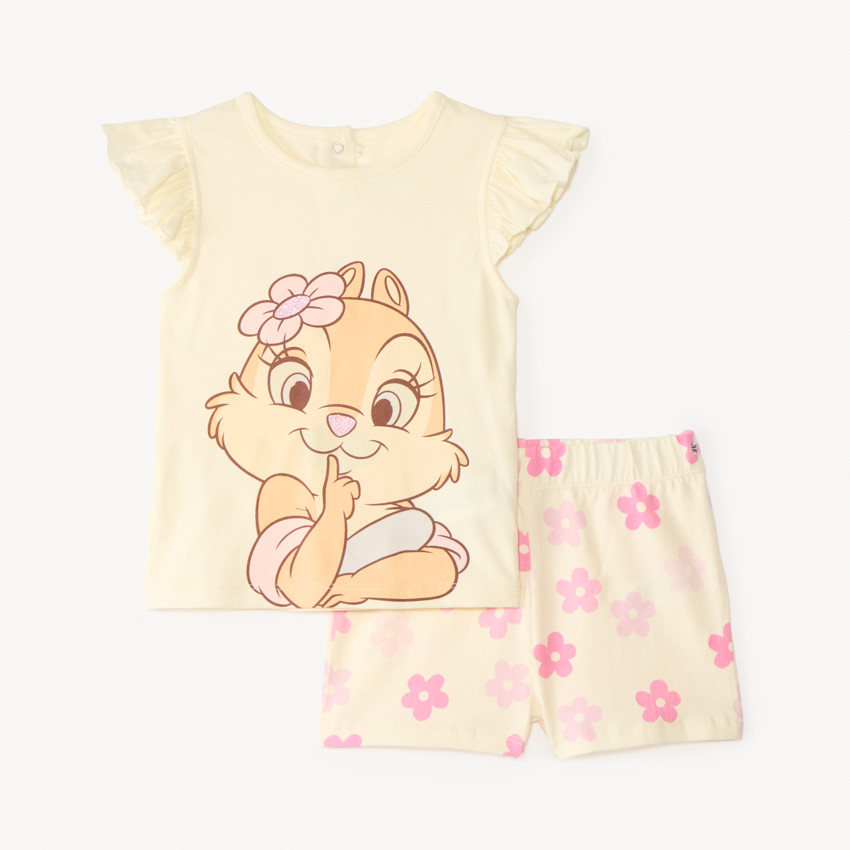 Set van 2-delige pyjama t-shirt + short Tic en Tac Disney voor meisjes. 