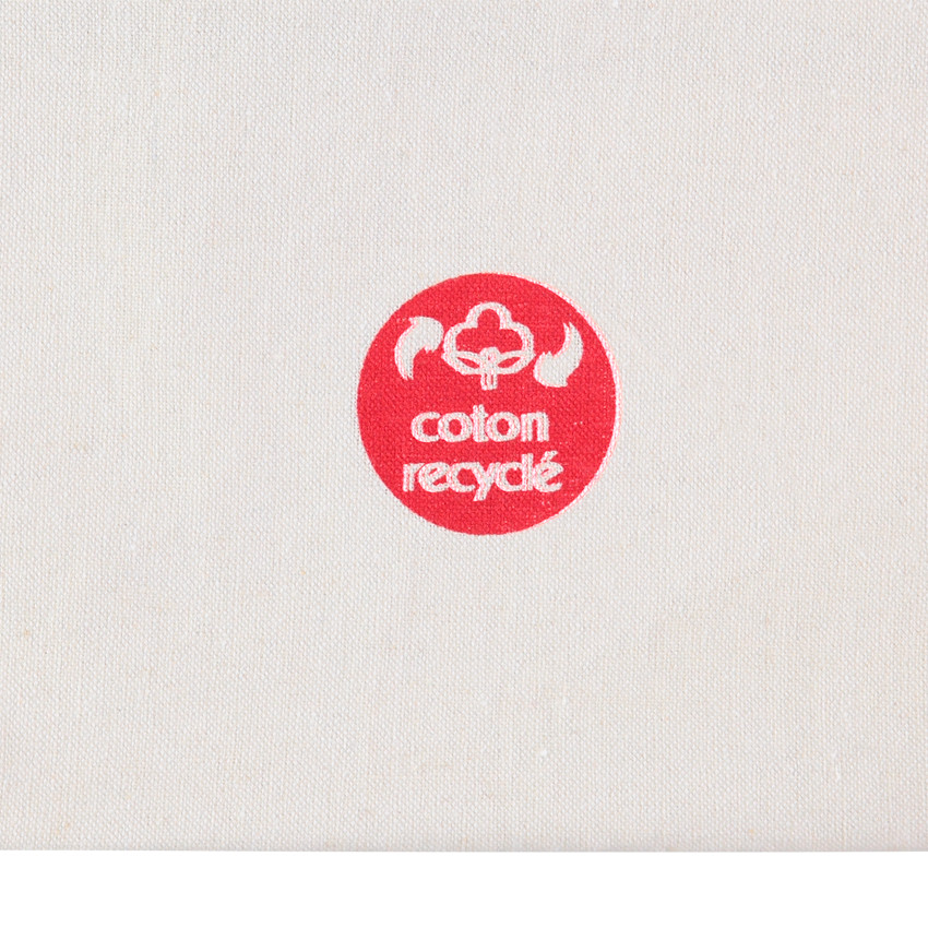 Tote bag en coton recyclé print coeur et rayures 