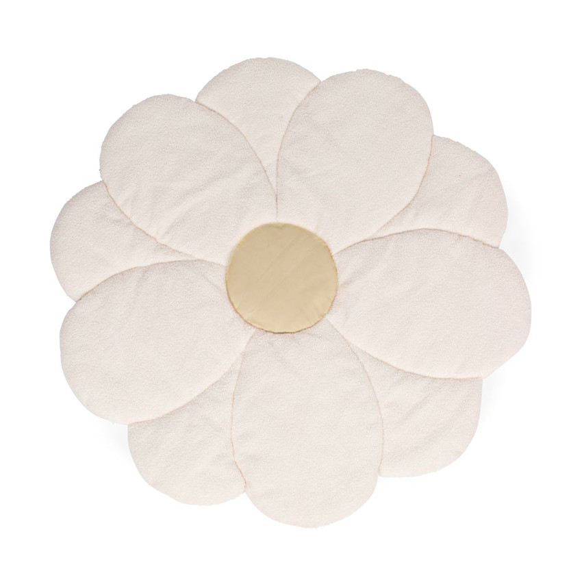 Tapis fleur Ø 110 cm écru 
