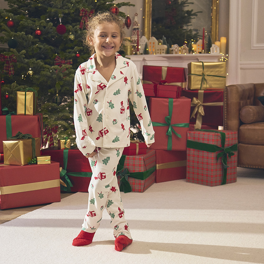 Set van 2 stukken pyjama met fantasieprint voor jongens met kerstmotief 