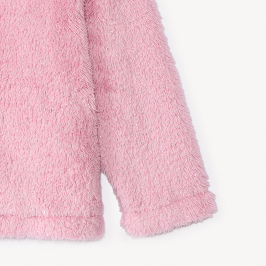Sherpa fleecevest met kap voor babymeisje 