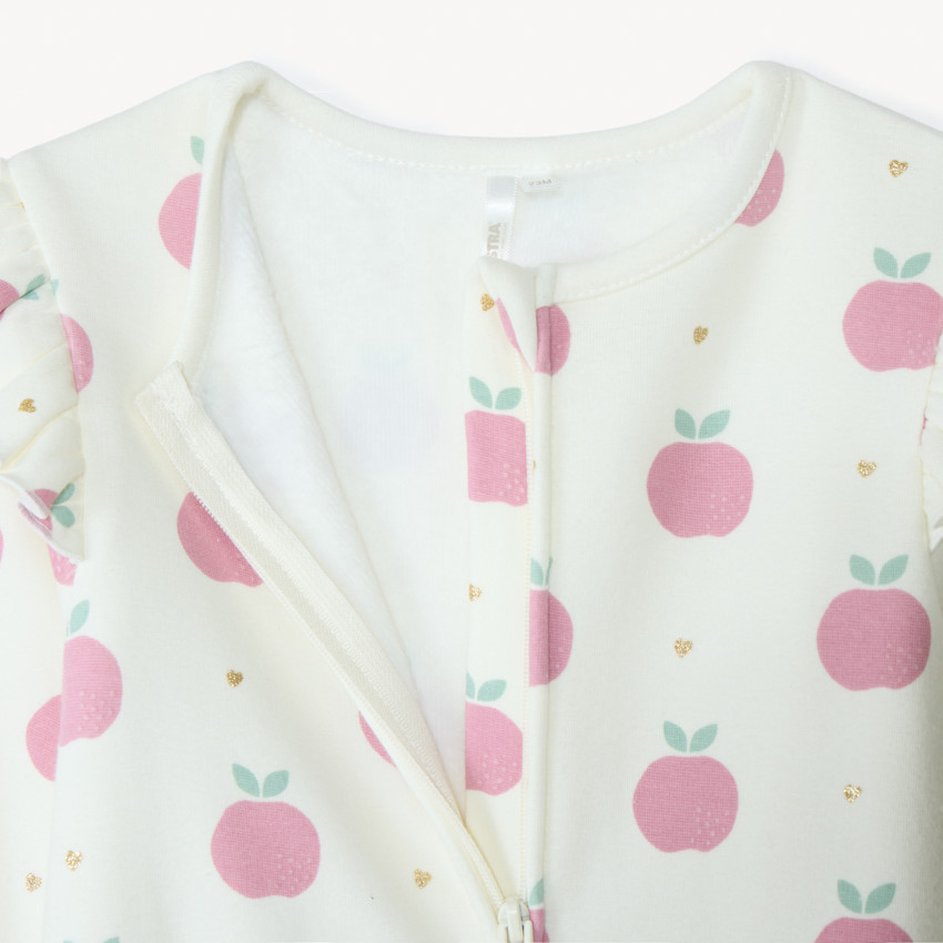 Dors-bien contrecollé et imprimé pommes pour bébé fille  