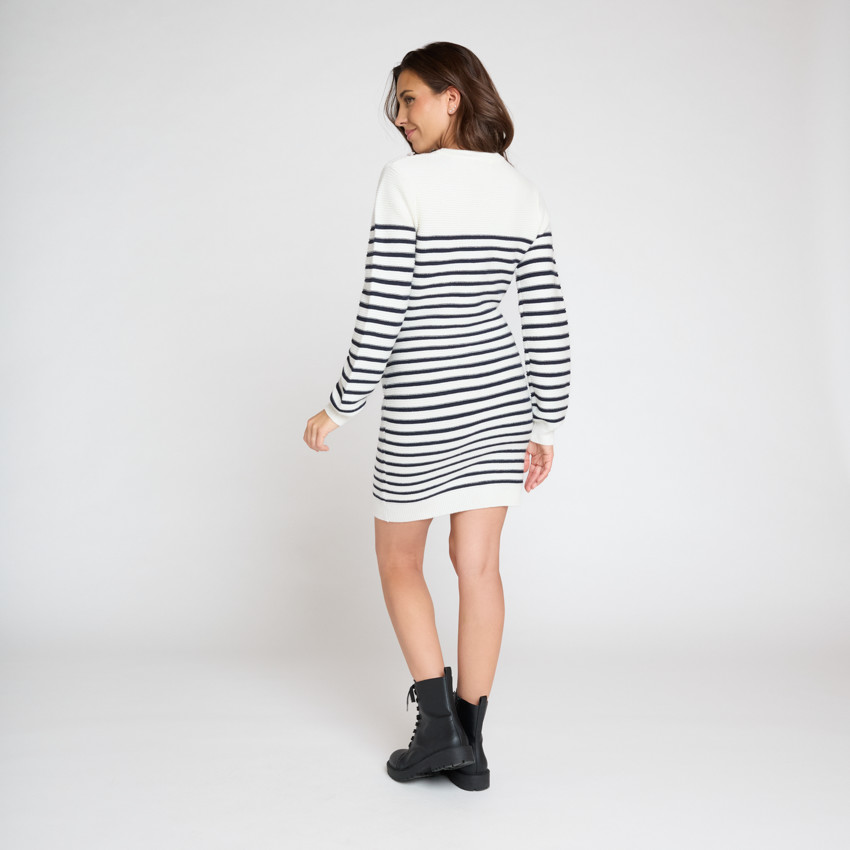 Gebreide marinière jurk voor vrouwen 