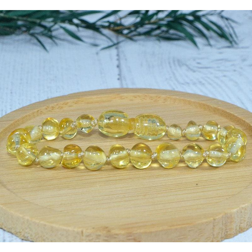 Bracelet d'ambre pour enfant - Jaune 