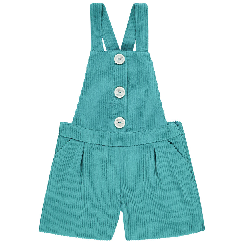 Korte salopette in ribfluweel, voor meisjes. 
