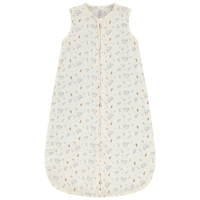 Gigoteuse en double gaze TOG 0.5 imprimé éléphants pour bébé 