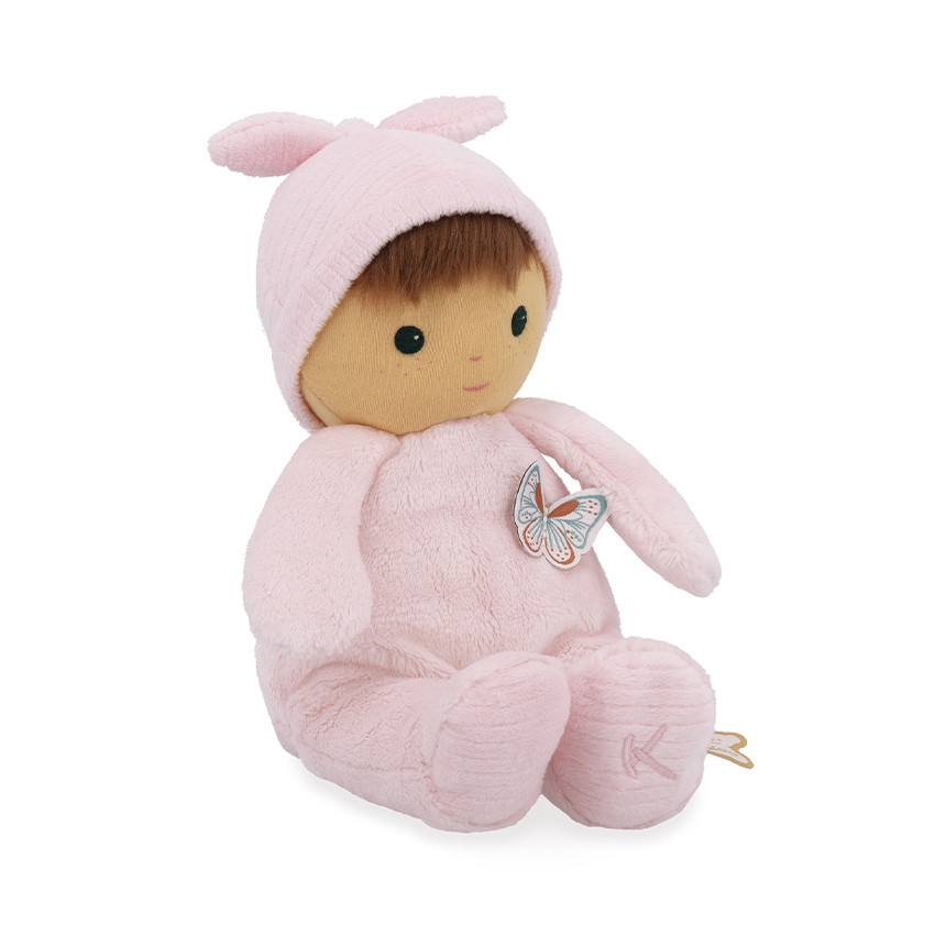 Poupon en tissu Tendre Bébé Camélia rose 