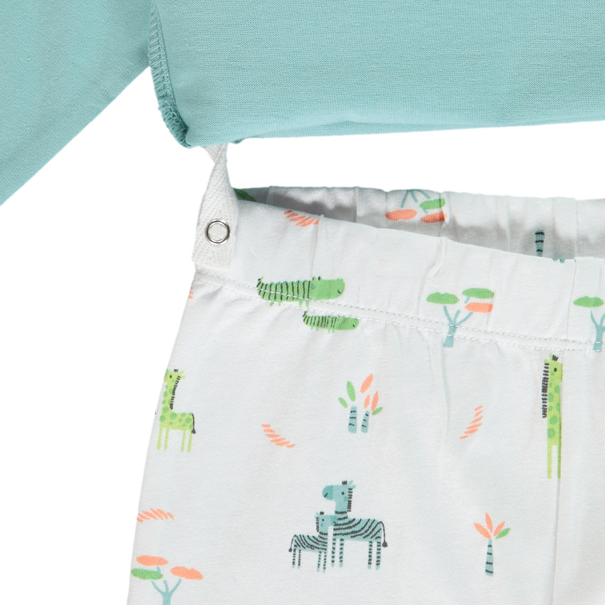 Pyjama 2-delig met giraffemotieven voor babyjongens met verschillende afwerkingen afhankelijk van de leeftijd 