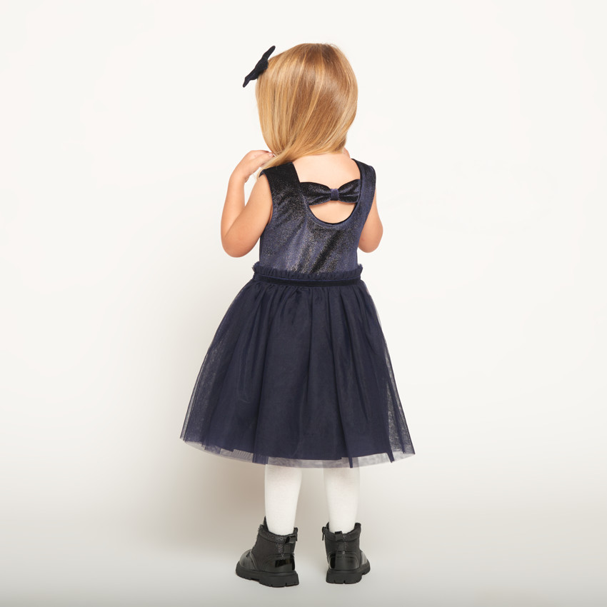 Feestjurk zonder mouwen met 2-in-1 effect + haarband voor babymeisjes 