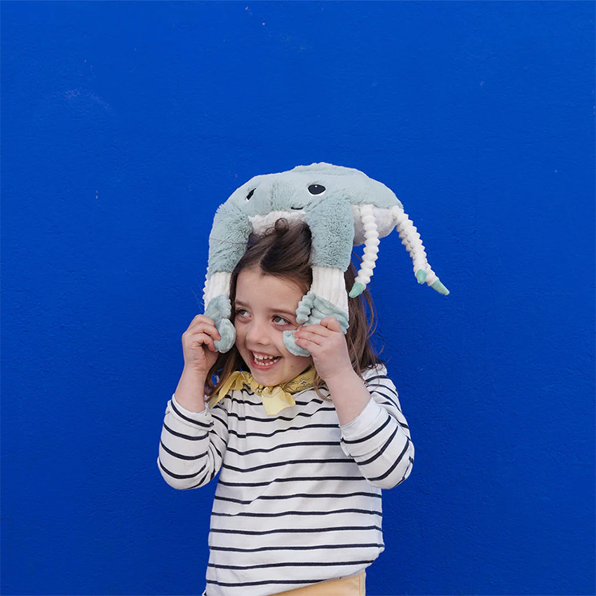 Peluche Ptipotos maman crabe Cassecou et son bébé menthe 