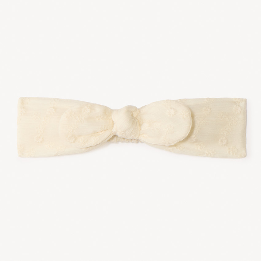 Bandeau en voile effet broderie pour bébé fille  