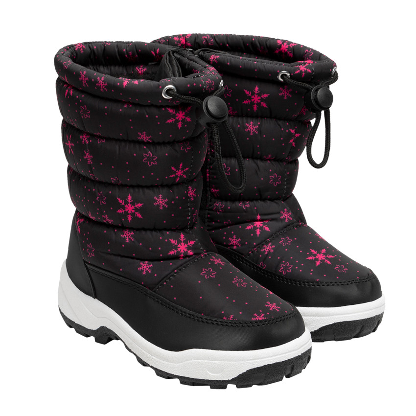 Après-ski à col matelassé imprimé et coque caoutchouc pour fille 