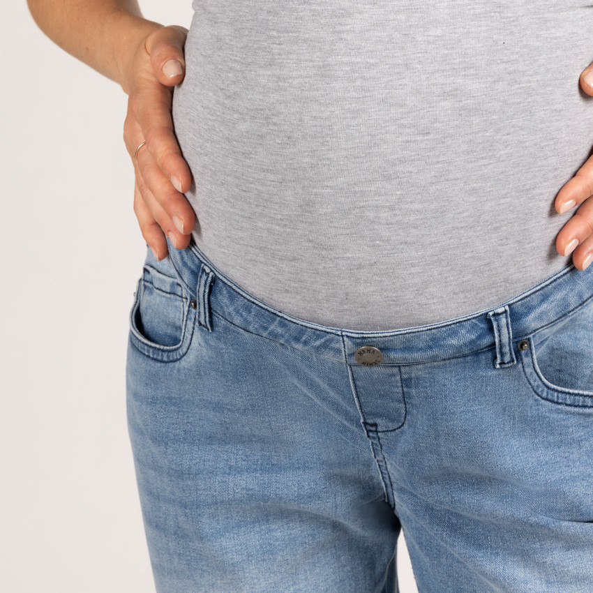 Jean de grossesse mom fit à bandeau haut 