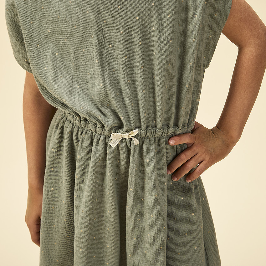 Robe manches courtes imprimée effet froissé pour fille 