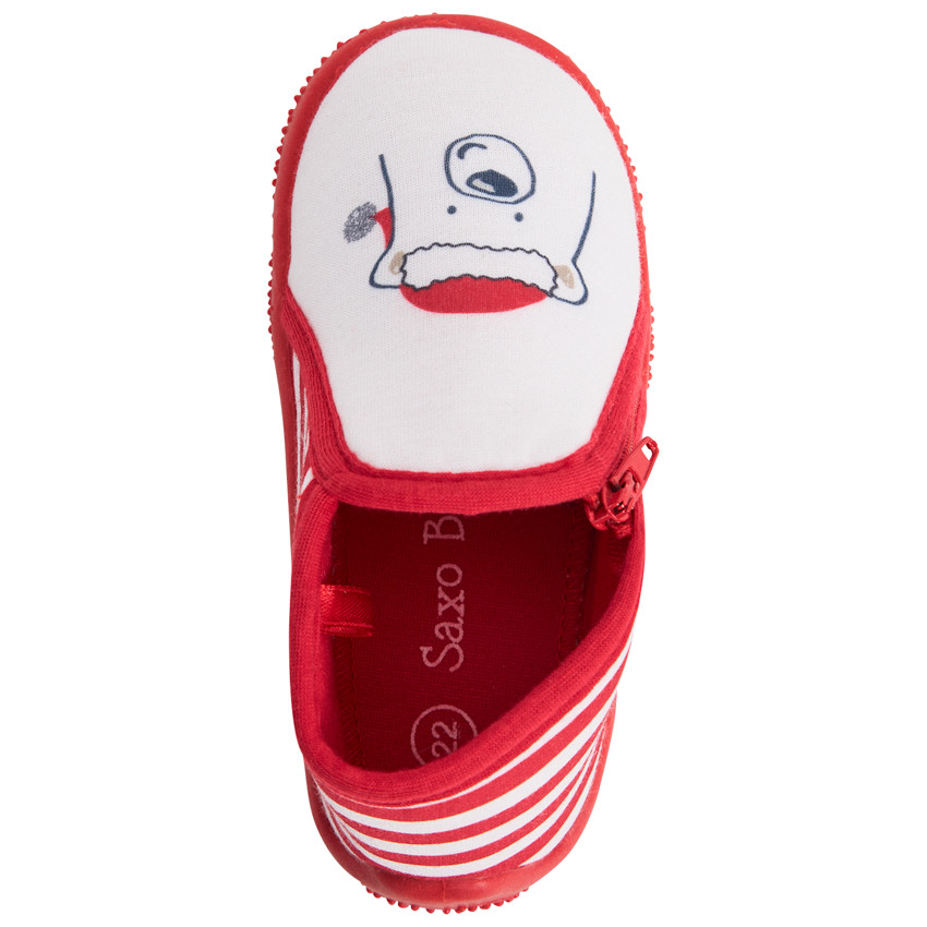 Chaussons bottillons rayés ours de Noël pour bébé 