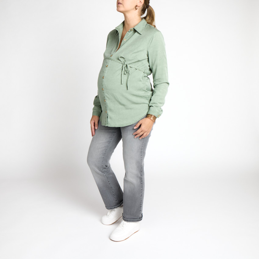 Chemise manches longues à nouer pour femme 