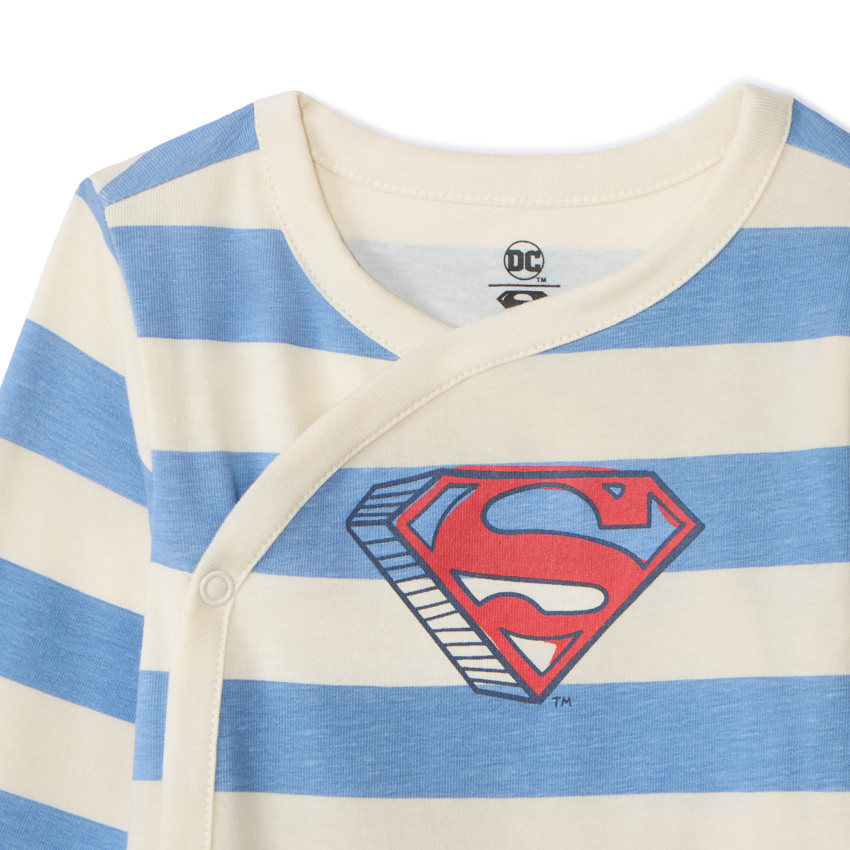 Set van 3 lange mouwen bodies Superman voor babyjongens met verschillende sluitingen volgens leeftijd 