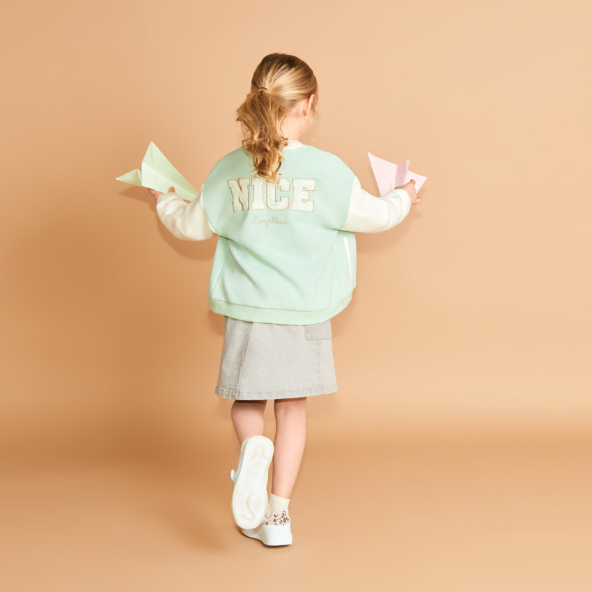 Teddy stijl vest van fleece met fantasie borduursel meisjes 