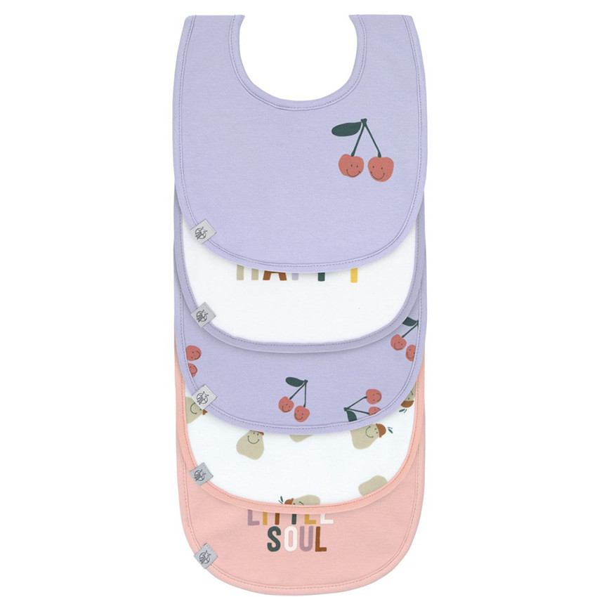 Lot de 5 bavoirs imperméable Happy Fruits Cherry 