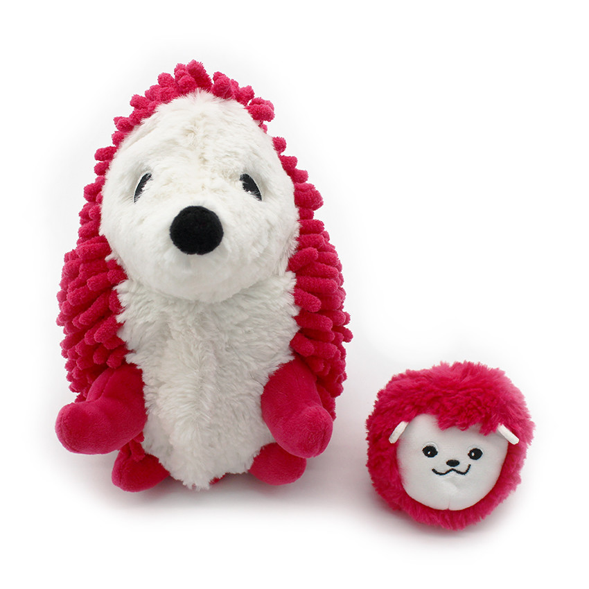 Peluche Ptipotos maman hérisson Piktou et son bébé betterave 