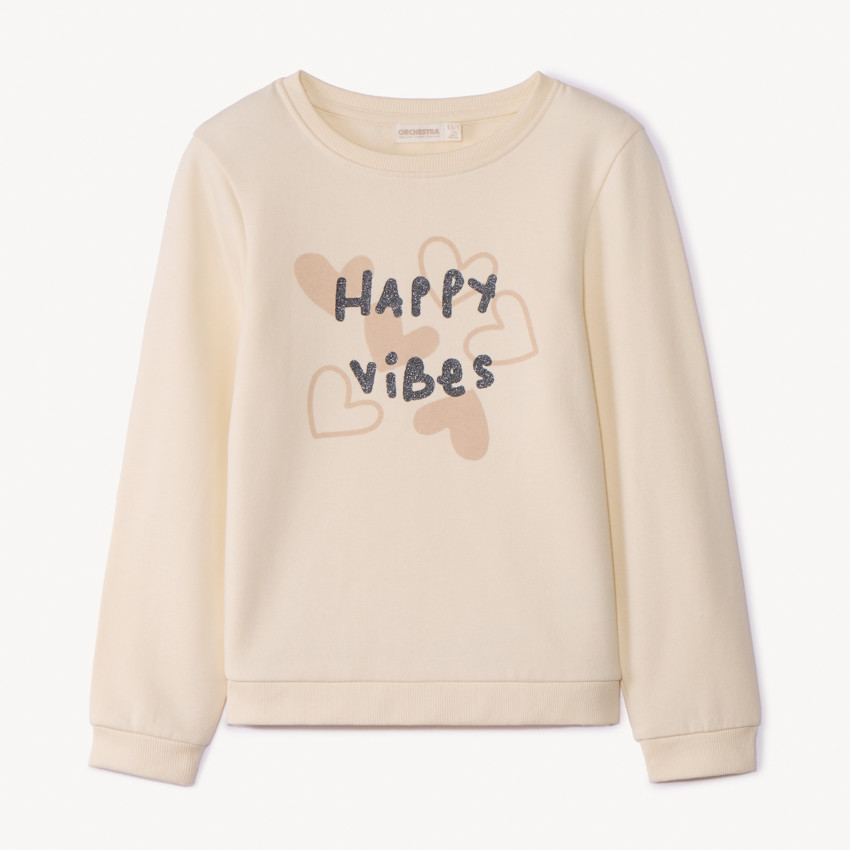 Uni sweatshirt met glinsterende print voor meisjes 
