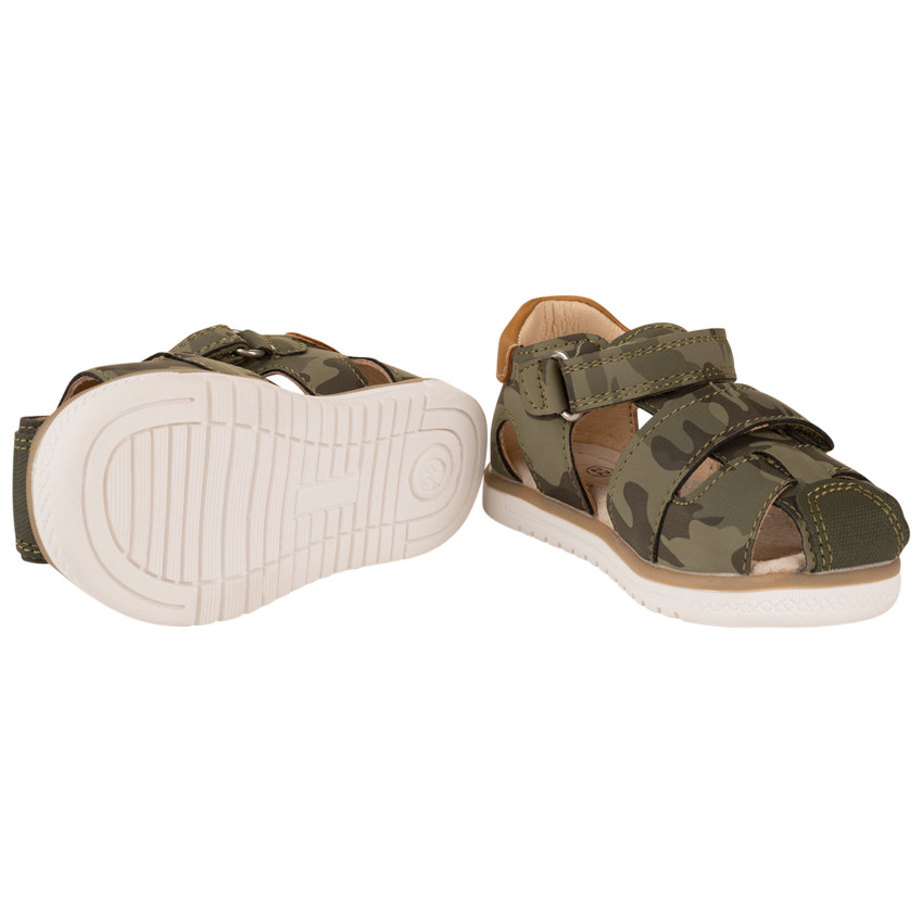 Gesloten en klittenbandsandalen met camouflageprint voor babyjongen 