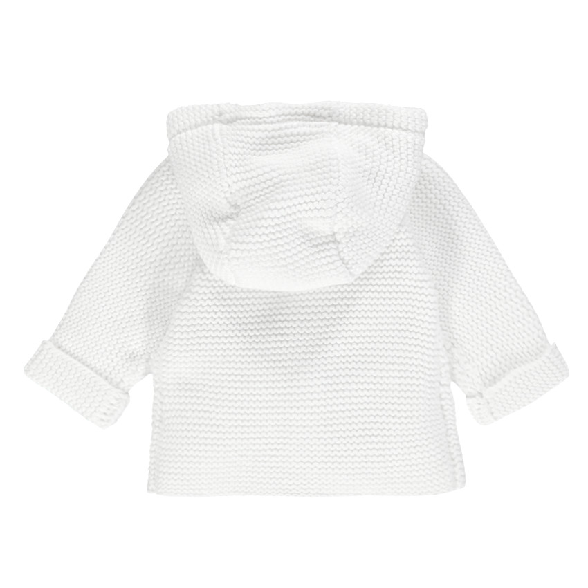 Gilet manches longues à capuche en tricot uni 