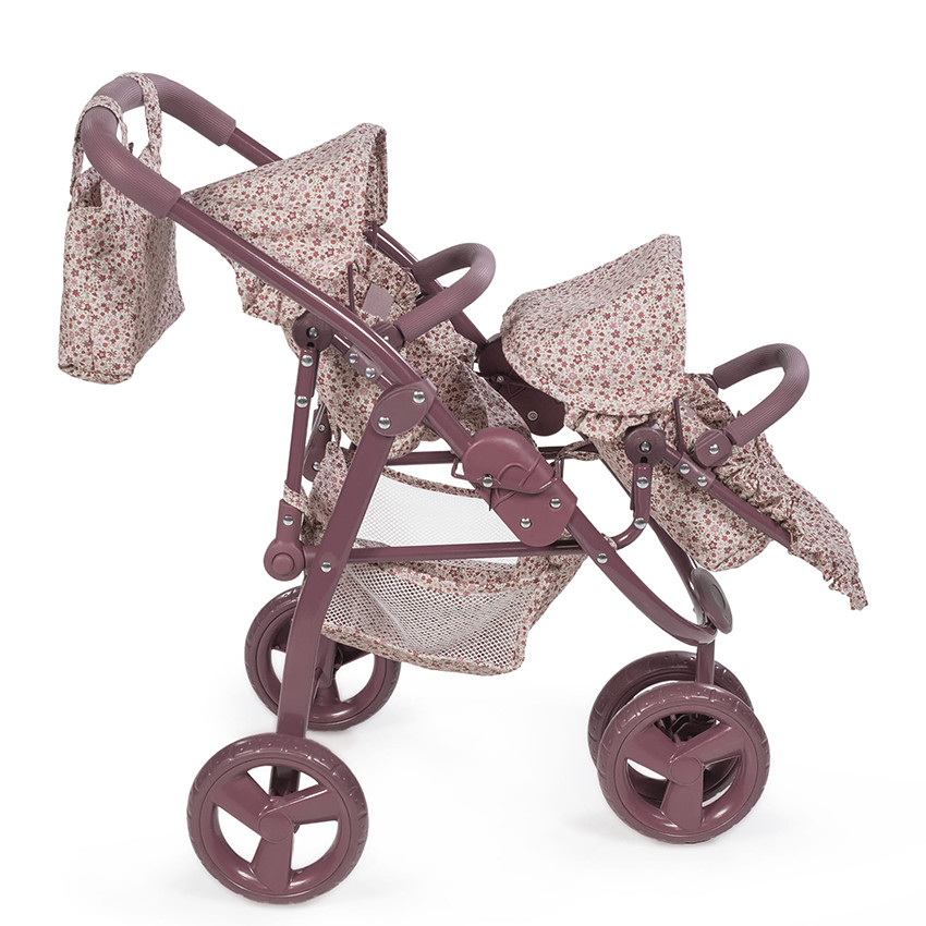 Poussette double pour poupées Cherry Fleurs  