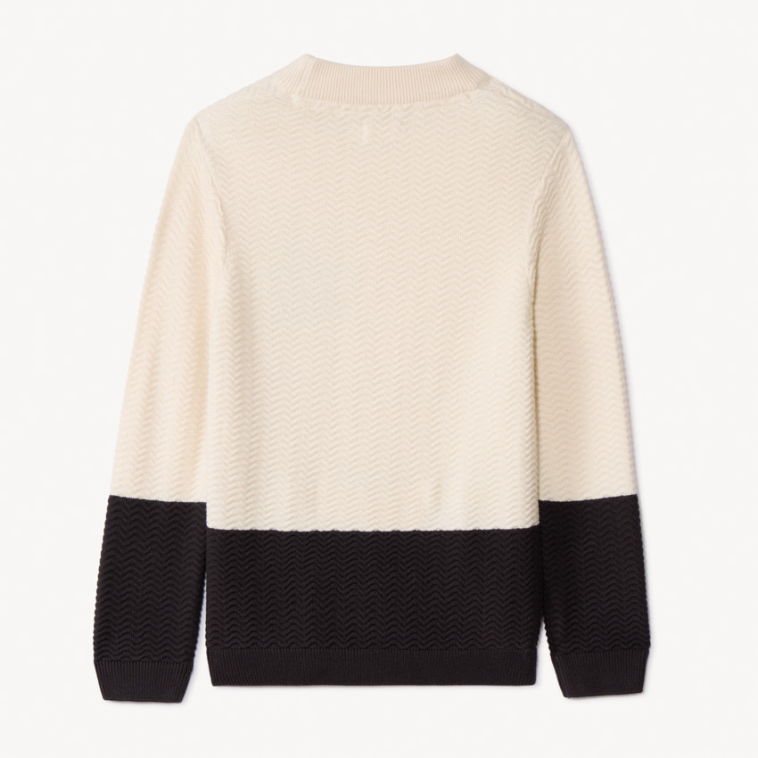 Pull en tricot fantaisie effet color block brodé pour garçon 