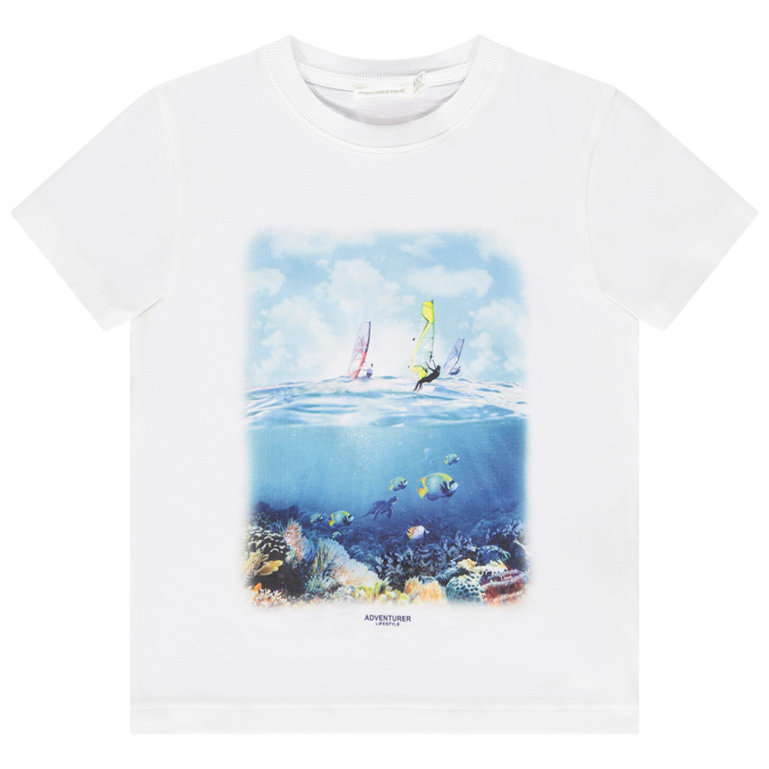 T-shirt met korte mouwen, photoprint oceaan, voor jongens 