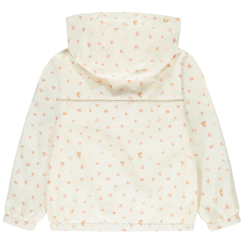 Windjack met hartjesprint en vlekkeneffect voor meisjes 