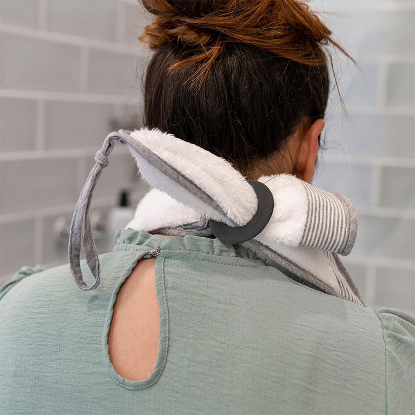 Badcape XL met bijtring Dry'n Play White 