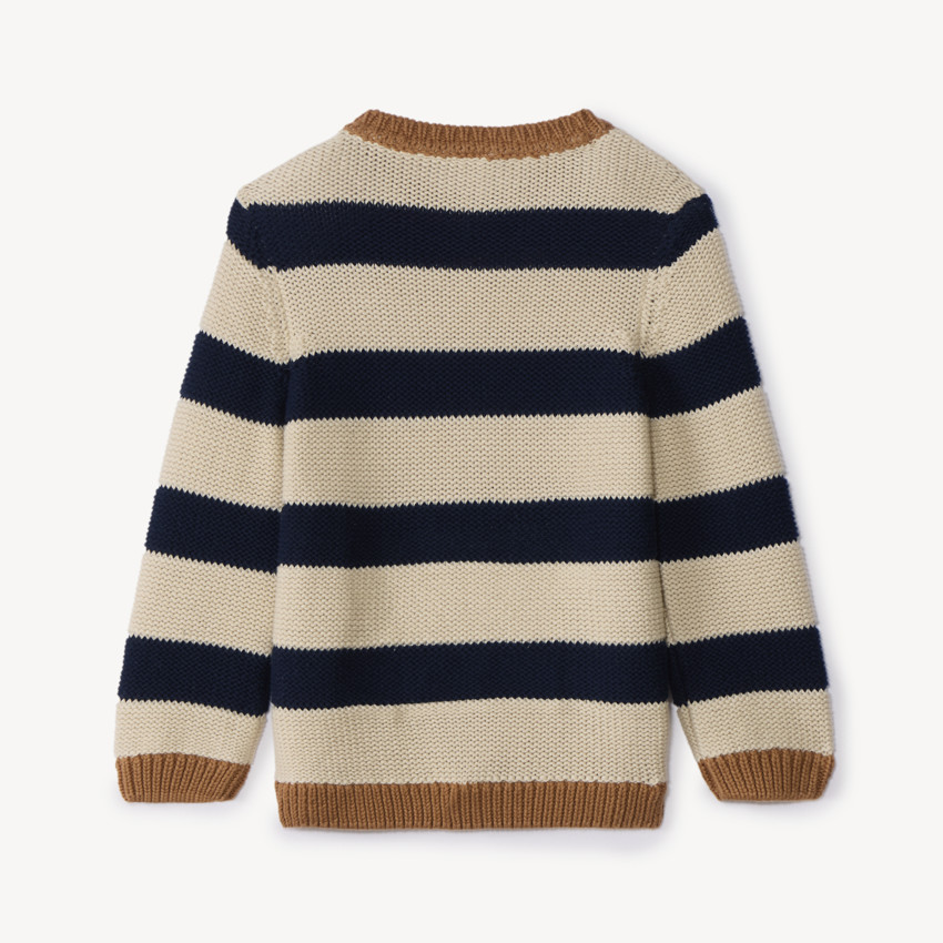 Gebreide trui met lange mouwen en contrasterende strepen voor babyjongen 