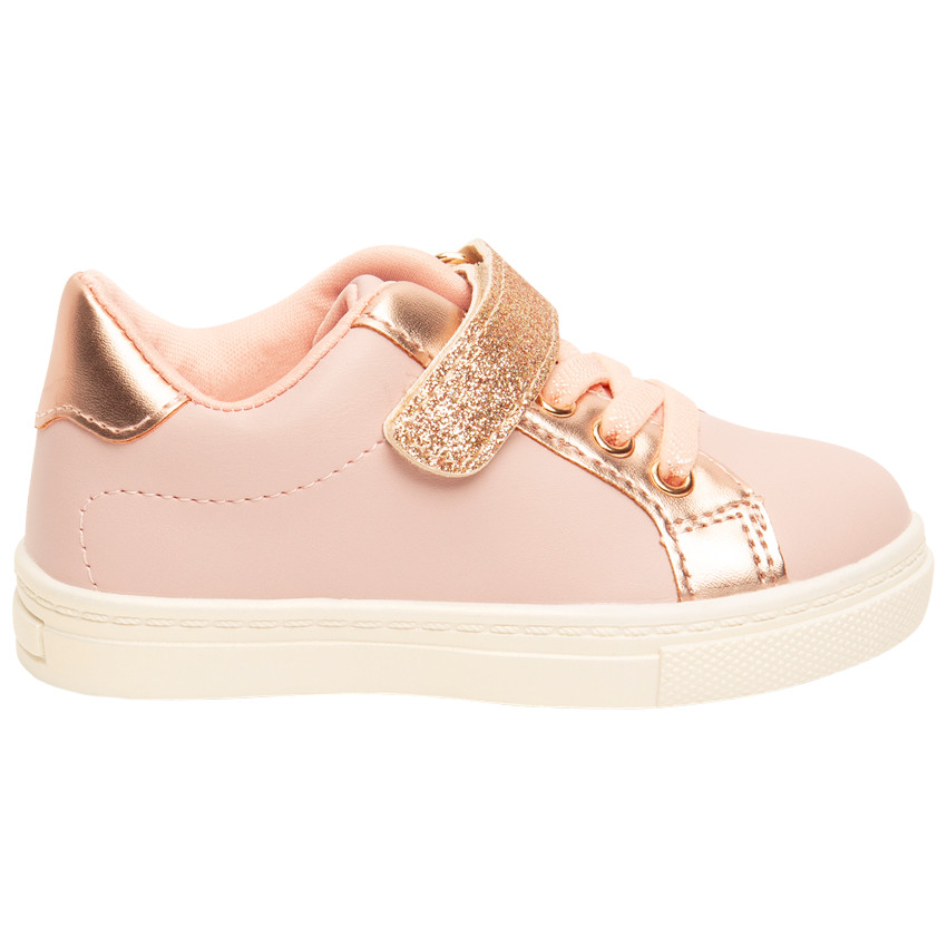Baskets basses à scratch métallisées et pailletées pour bébé fille 