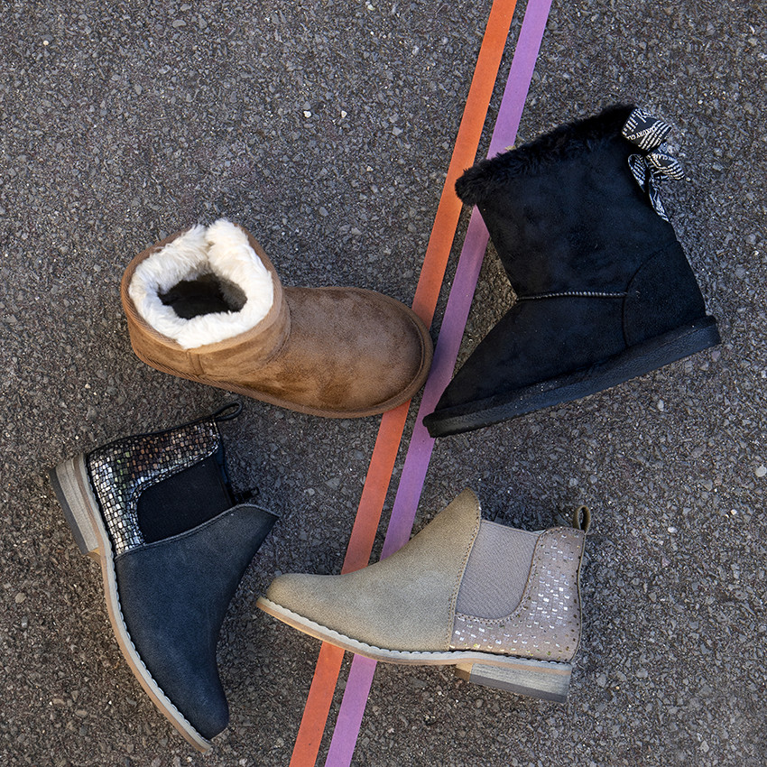 Laarzen met bontvoering in camel voor meisjes 