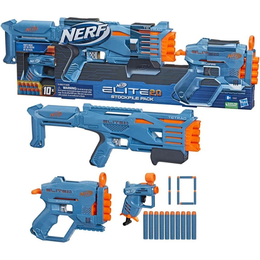 Pack Stockpile 3 pistolets Nerf Elite 2.0