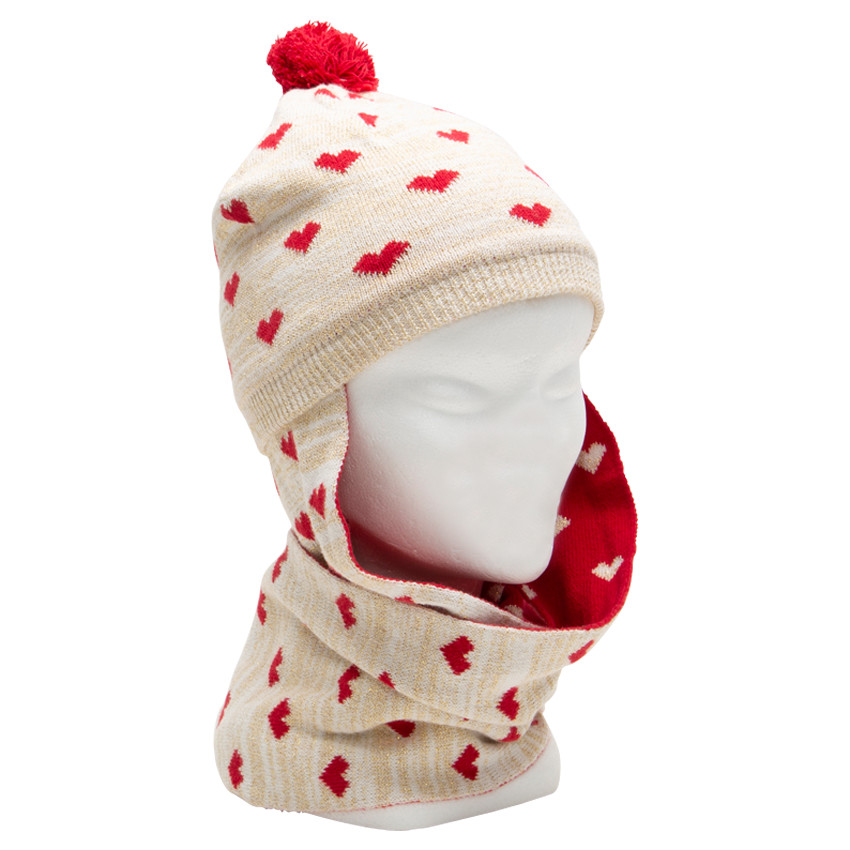 Bonnet écharpe en tricot imprimé 