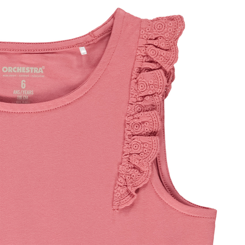 Débardeur à volants en broderie anglaise fille 