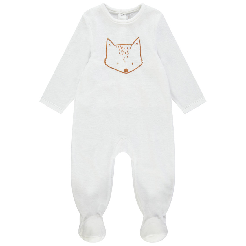 Fluwelen babypyjama voor jongens met vossenprint 
