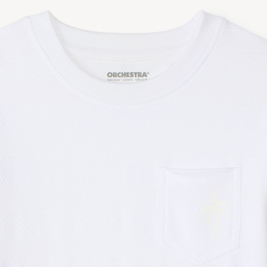 T-shirt en maille fantaisie printé palmier garçon 