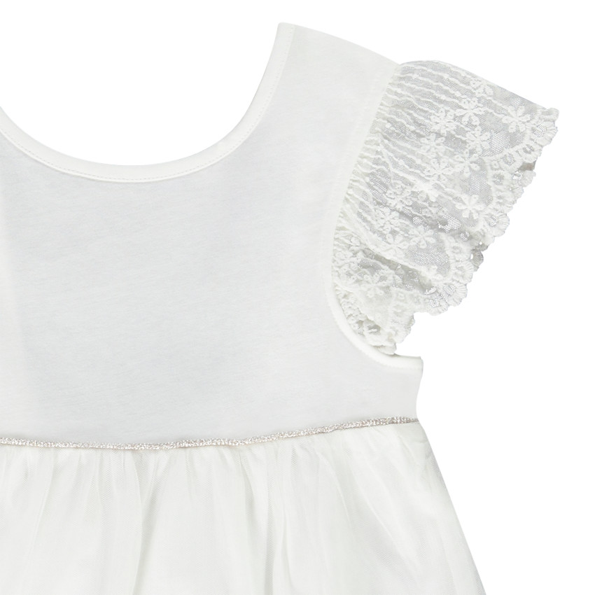 Ensemble 2 pièces tunique brodée + cycliste imprimé pour fille 