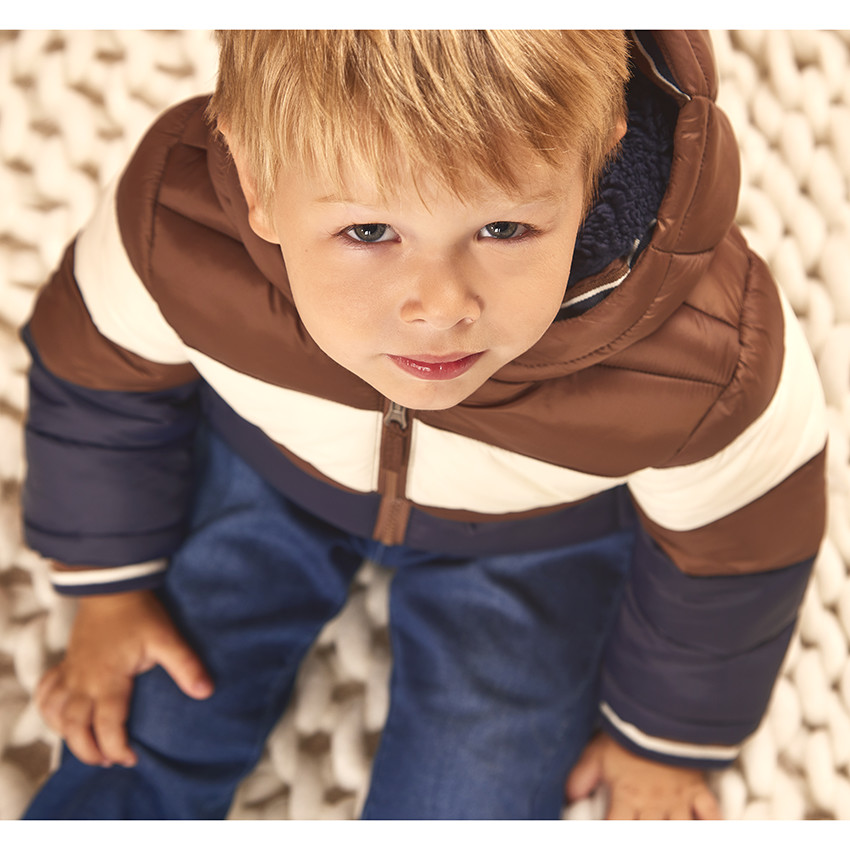 Doudoune effet color block doublée sherpa pour bébé garçon 