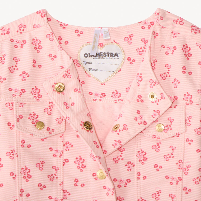 Jeansjasje met bloemenprint voor meisjesbaby 