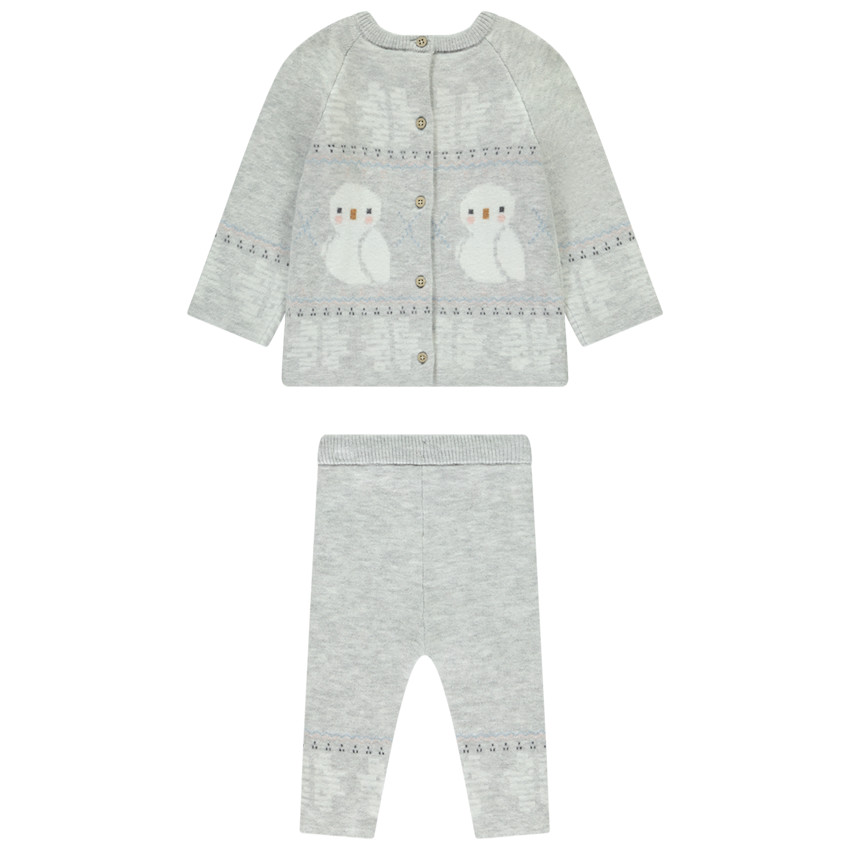 Ensemble pull + pantalon fantaisie neige pour bébé fille 
