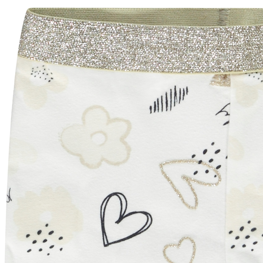 Ensemble 2 pièces tunique brodée + cycliste imprimé pour fille 