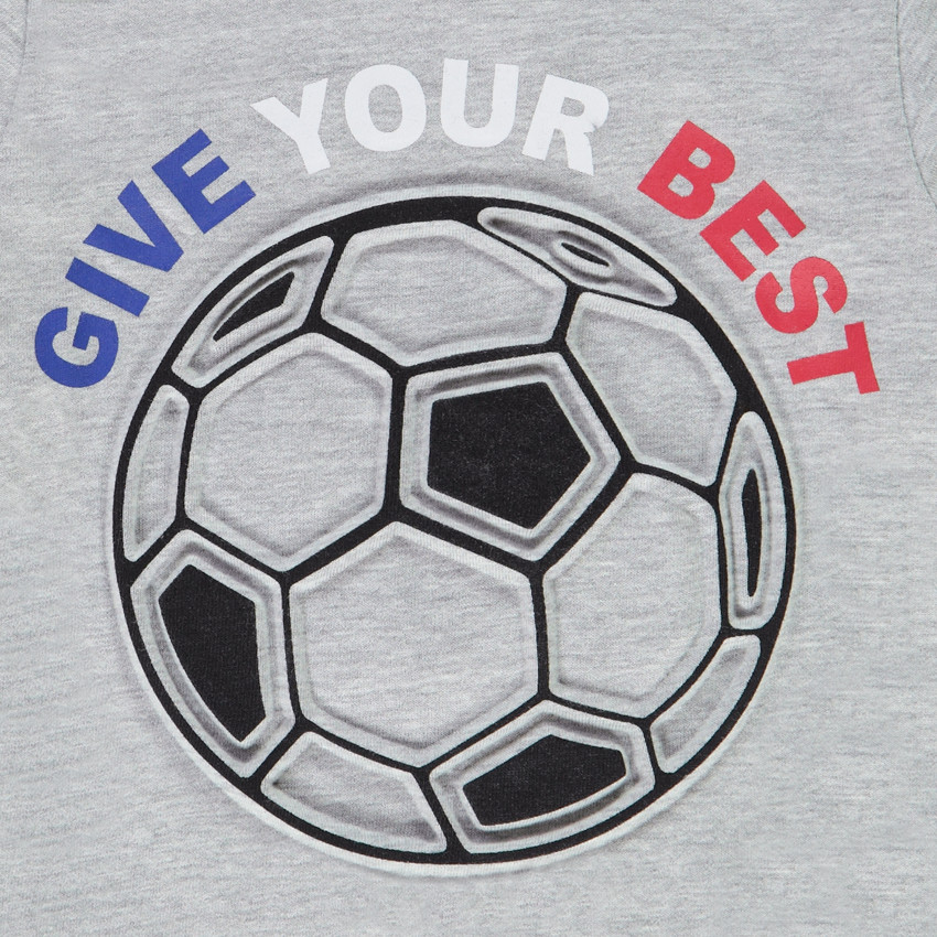 T-shirt manches longues en jersey print embossed ballon de foot pour bébé garçon 
